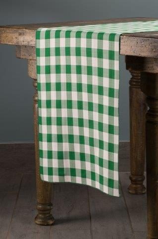 Picnic Check Green table runner